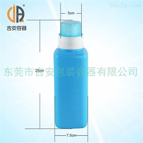 1L带刻度线方塑料瓶 1000ml中大口包装塑料方瓶 AP胶水瓶 空瓶