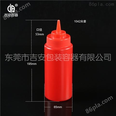 500ml毫升带盖尖嘴瓶 500g胶水瓶 包装塑料瓶 番茄汁酱汁食品瓶